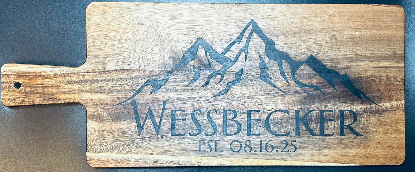 Customized Wood Burned Charcuterie Board