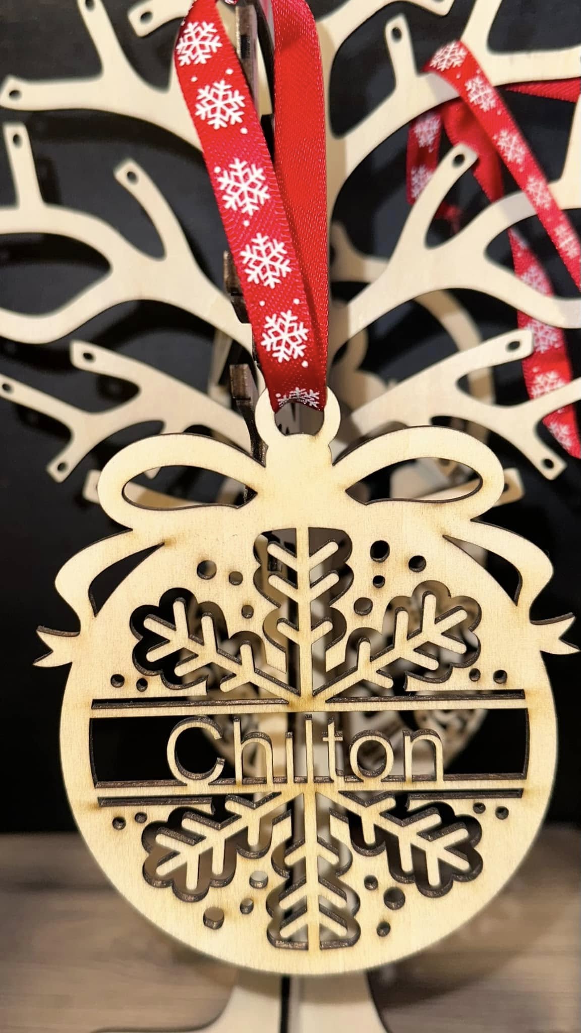 Custom Laser Cut Wood Ornaments