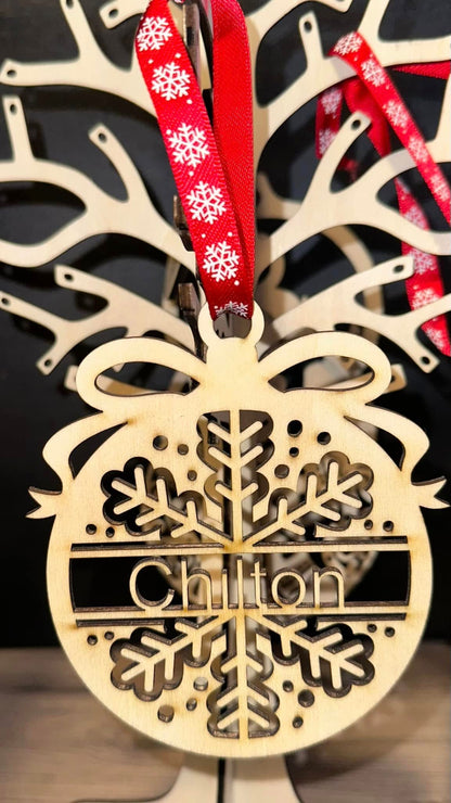Custom Laser Cut Wood Ornaments
