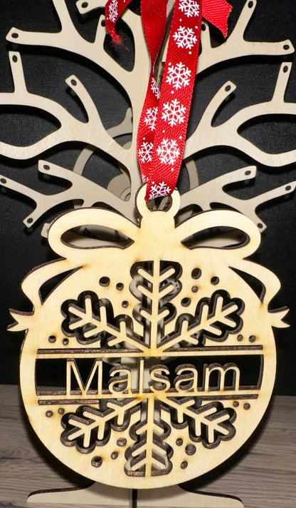 Custom Laser Cut Wood Ornaments