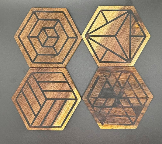 Wood Burned Custom Coasters
