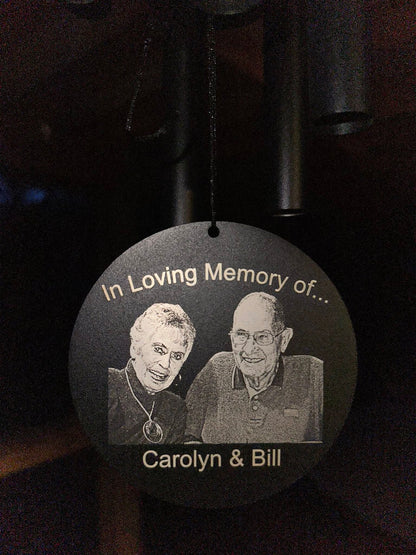 Laser Engraved Black Powder Coated Wind Chime