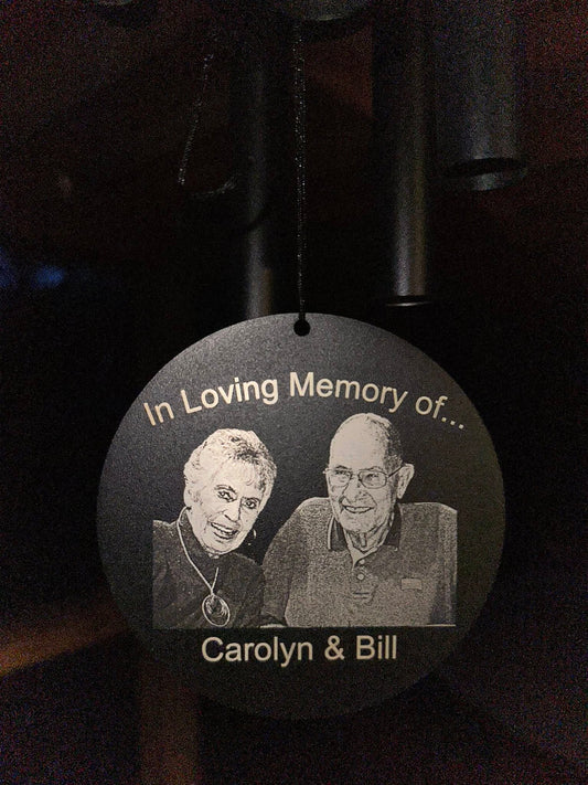 Laser Engraved Black Powder Coated Wind Chime