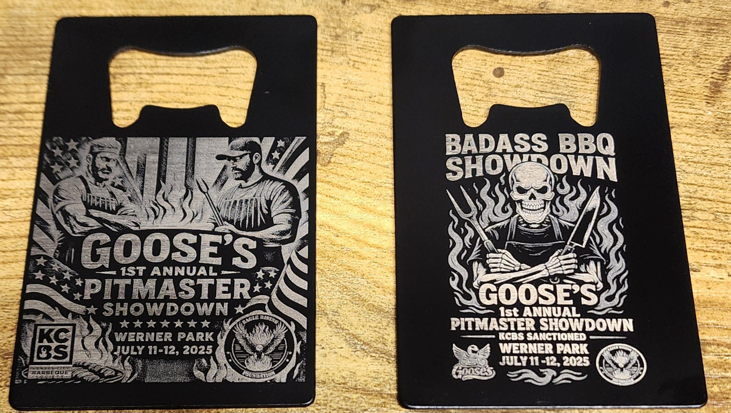 Black Powder Coated Stainless Steel Bottle Opener - Personalized