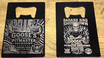 Black Powder Coated Stainless Steel Bottle Opener - Personalized