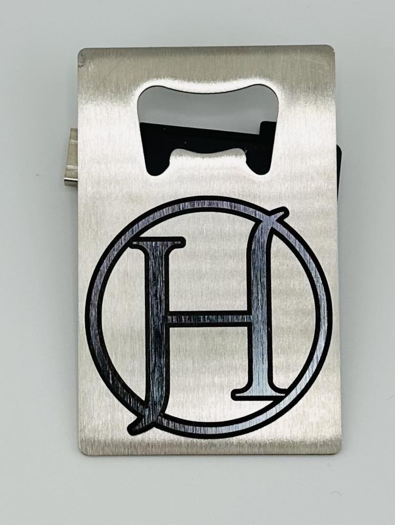 Black Powder Coated Stainless Steel Bottle Opener - Personalized